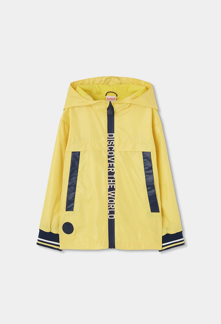 Parka bambino tessuto tecnico giallo