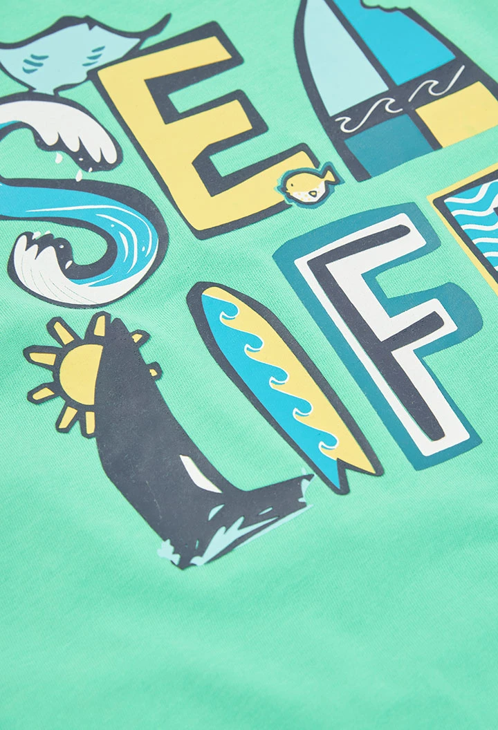 Boy?s sleeveless aqua green T-shirt