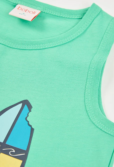 Canottiera bambino verde acqua