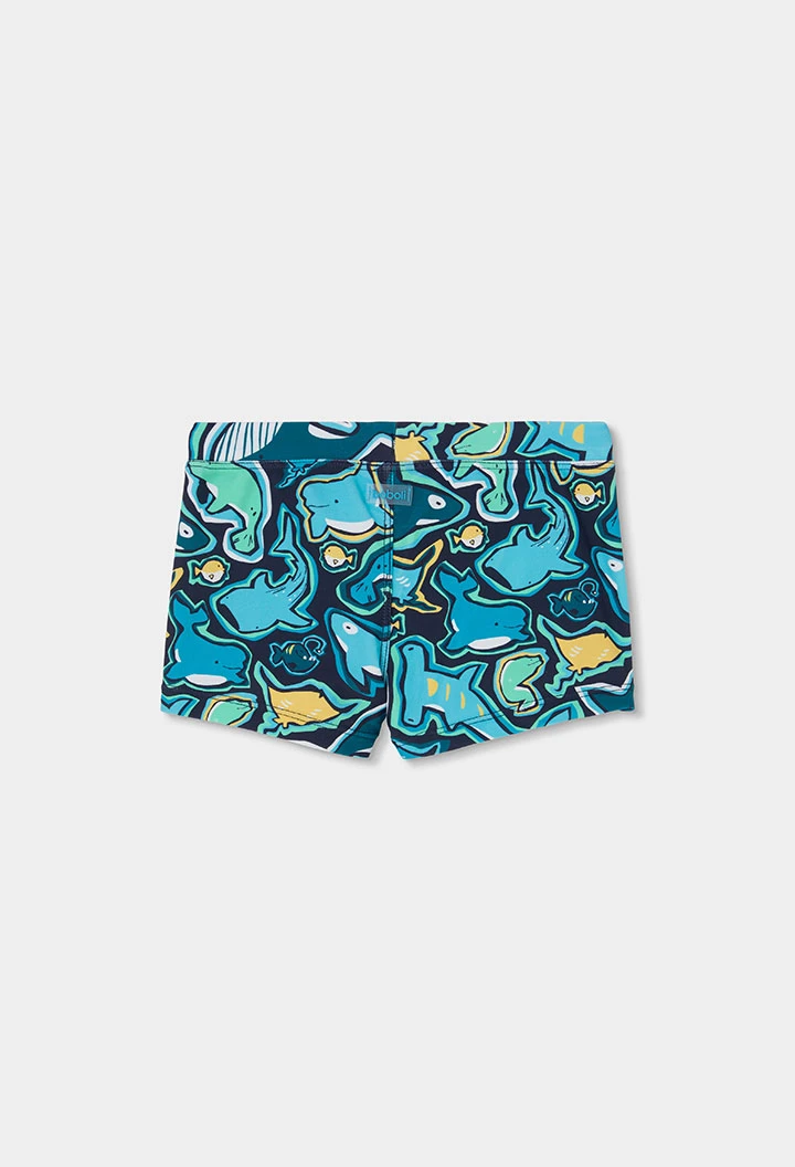 Shark print swimming trunks for boy