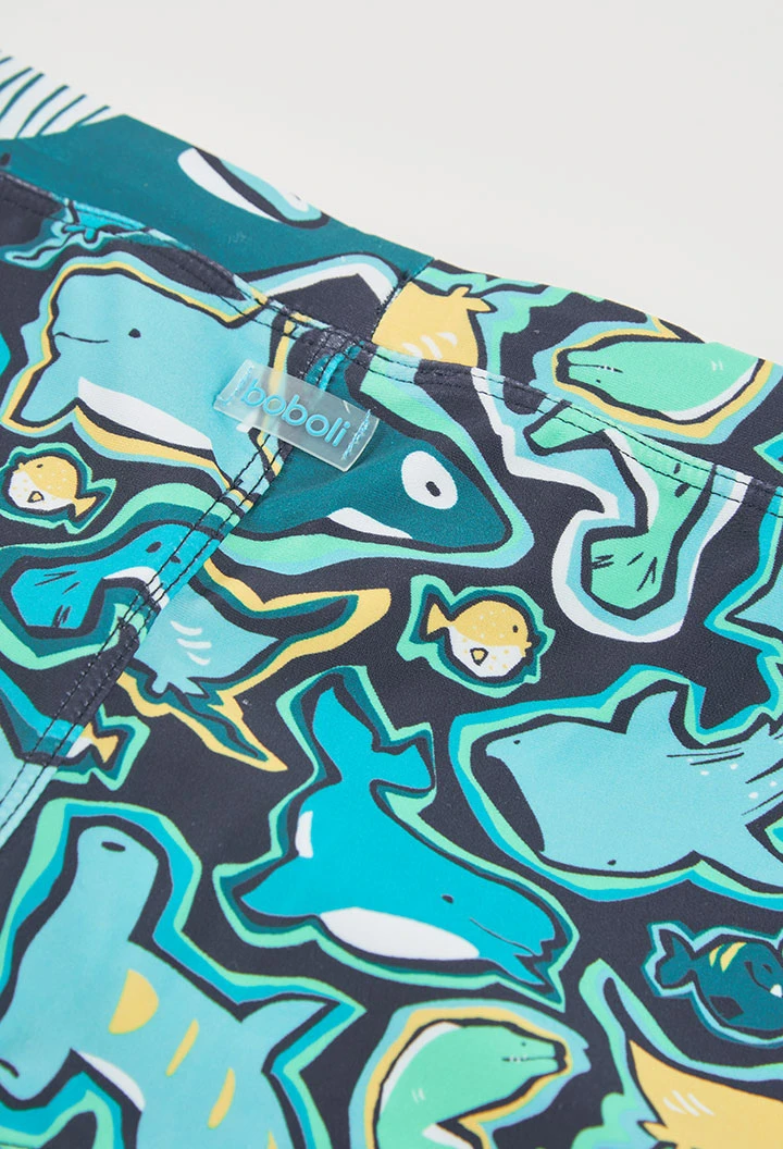 Shark print swimming trunks for boy