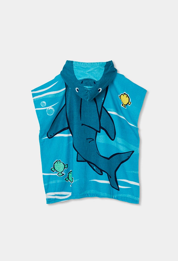 Cotton shark hooded towel