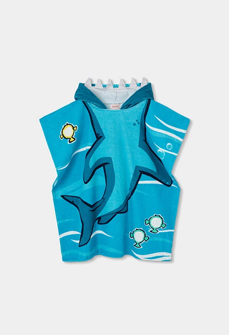 Cotton shark hooded towel