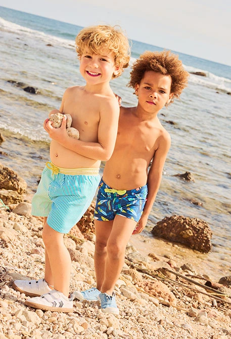 Maillot de bain en tissu 100% recyclé à rayures