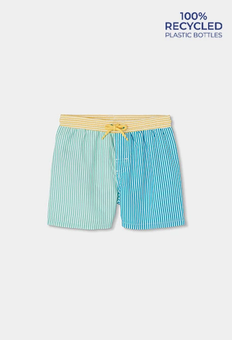 Striped 100% recycled fabric swimsuit