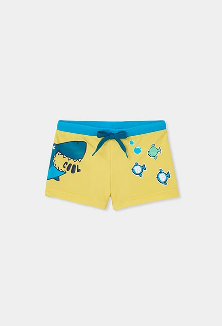 Bañador niño estampado amarillo UPF50+