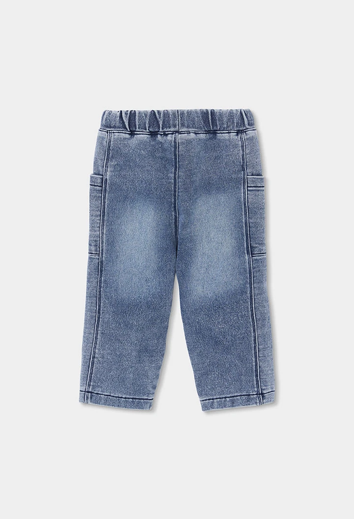 Pantalon denim garçon bleu avec patches