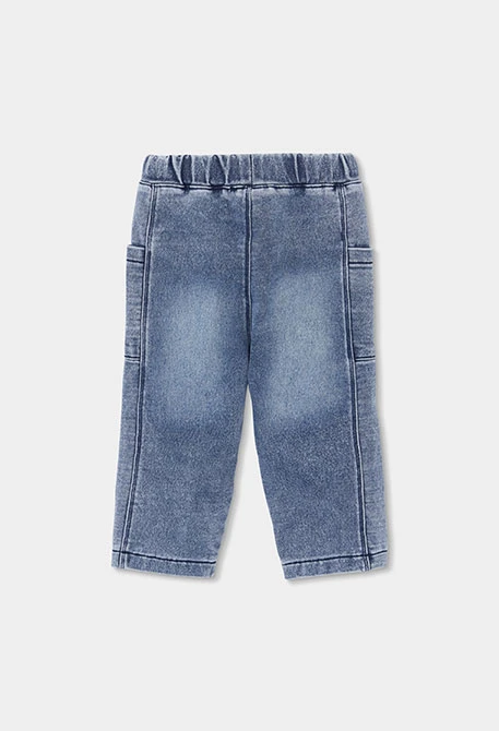 Pantalon denim garçon bleu avec patches