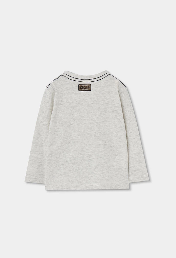 T-shirt maille garçon écru imprimé animaux
