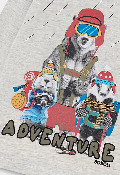 Camiseta punto niño crudo estampado animales