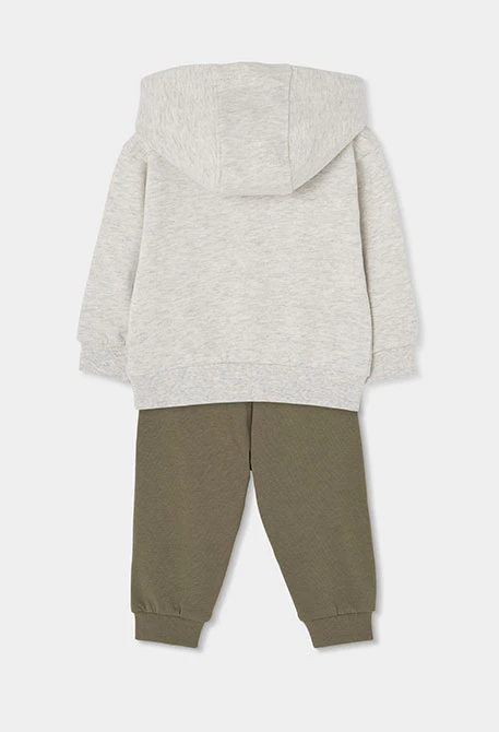 Completo in felpa bambino grezzo con stampa off-road