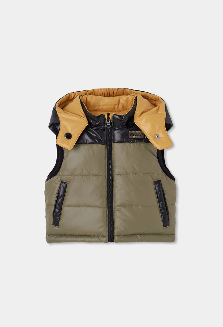 Yellow reversible technical gilet boy