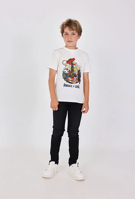 Elastische schwarze Jeanshose für Jungen