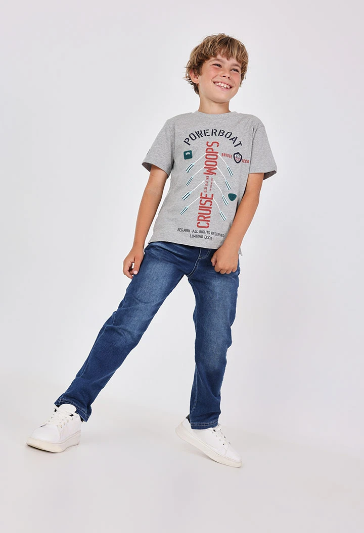 Pantaló denim elàstic de nen blue