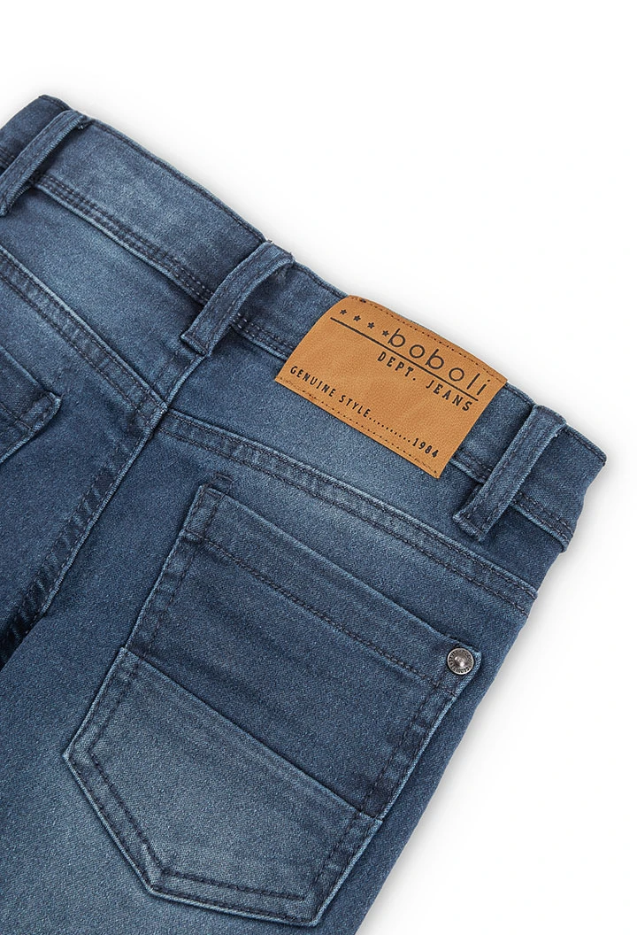 Calças denim elástica para menino