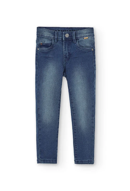 Calças denim elástica para menino