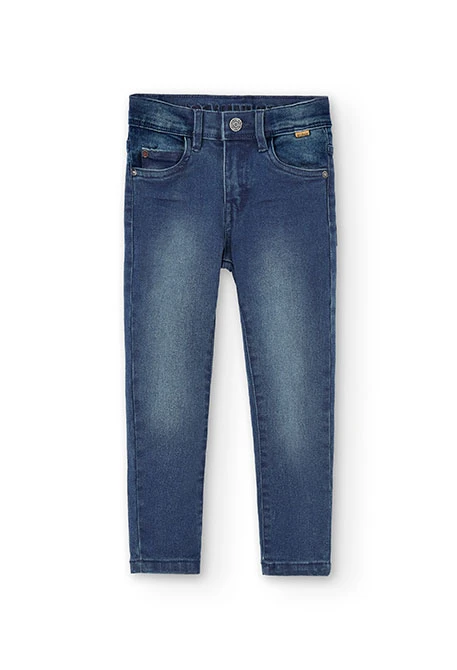 Calças denim elástica para menino