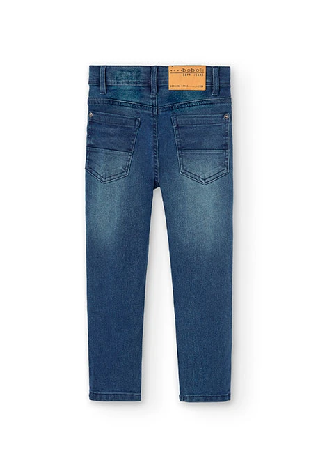 Calças denim elástica para menino