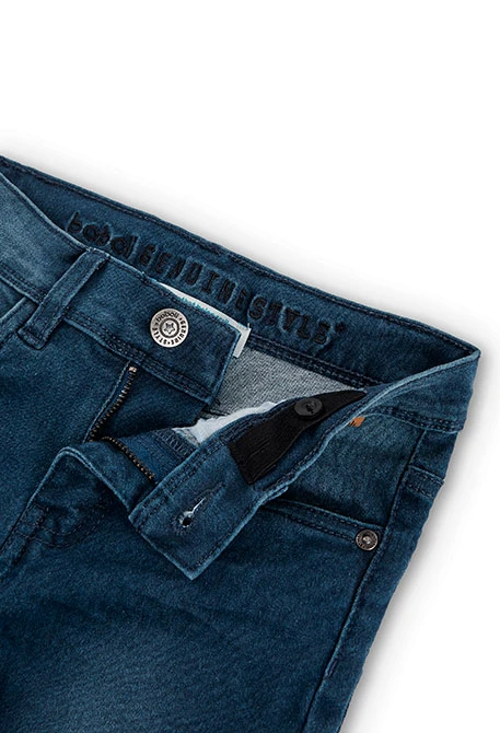 Calças denim elástica para menino