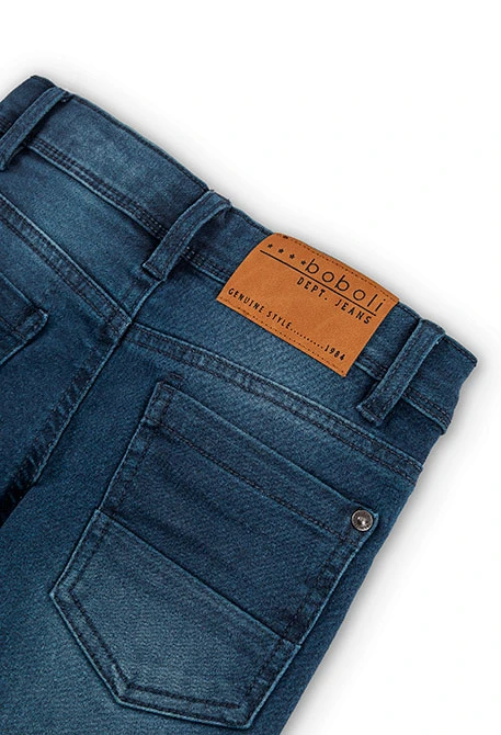 Calças denim elástica para menino