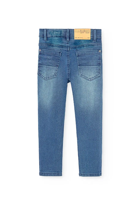 ﻿Calças denim elástica para menino