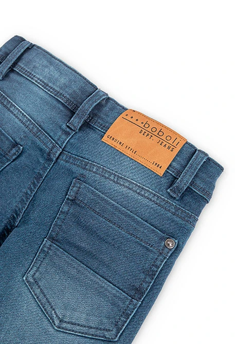 ﻿Calças denim elástica para menino