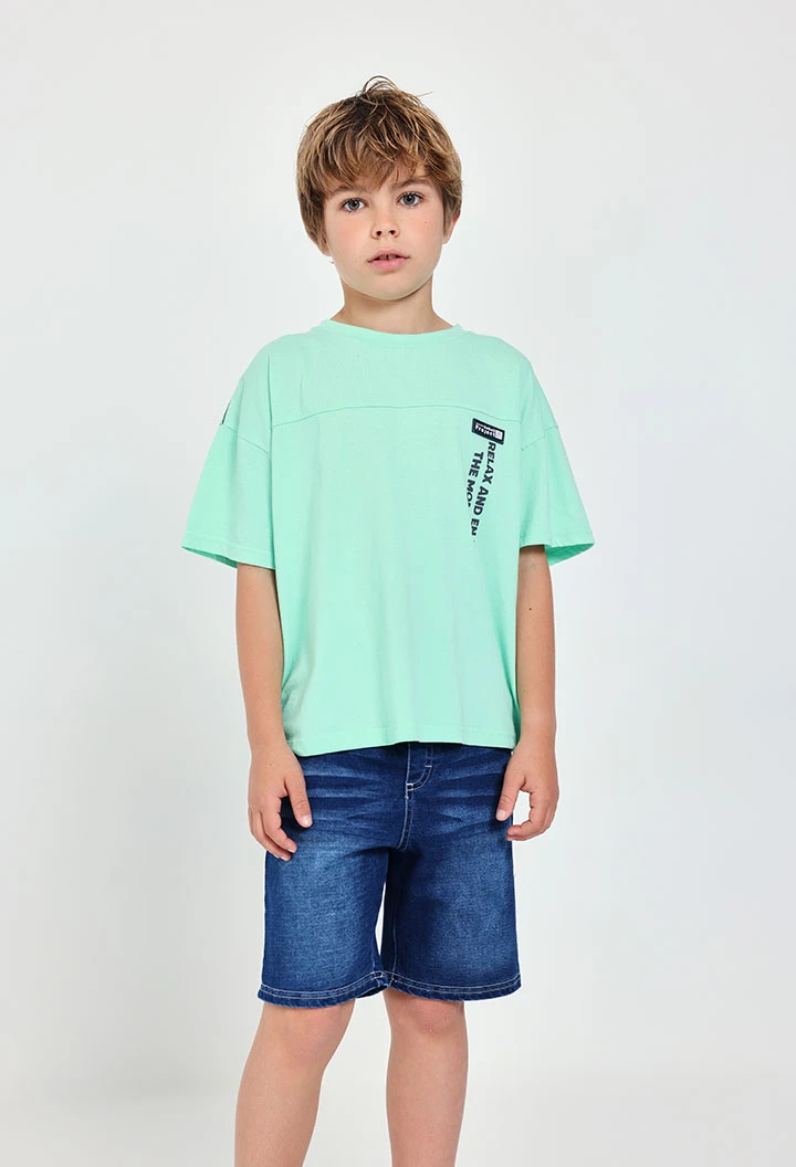 Denim bermuda shorts knit for boy