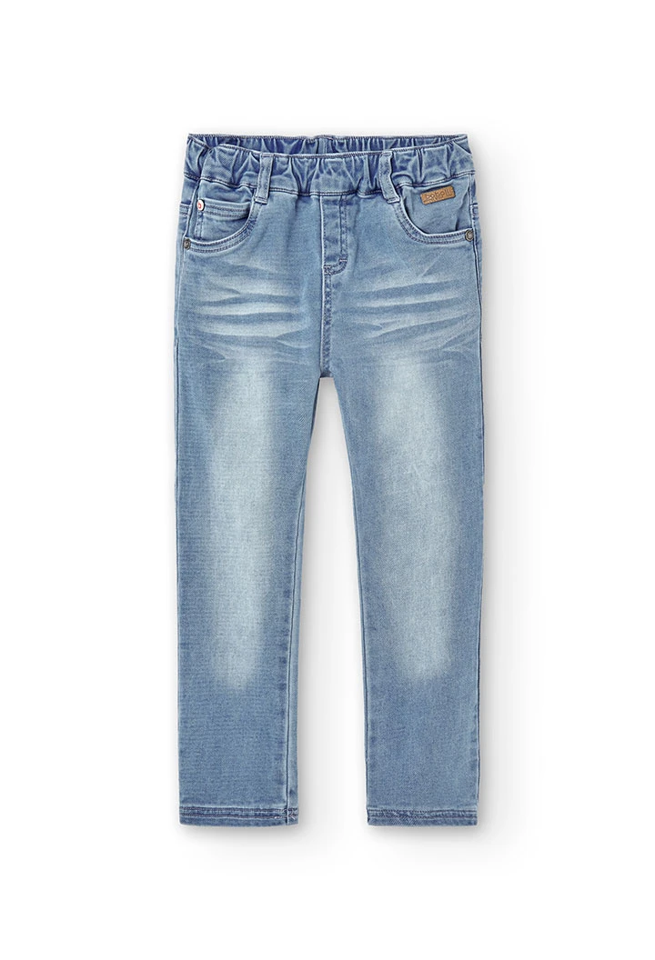 Calças denim elástico para menino