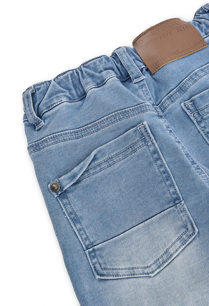 Calças denim elástico para menino