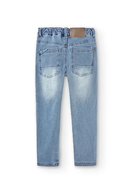 Calças denim elástico para menino