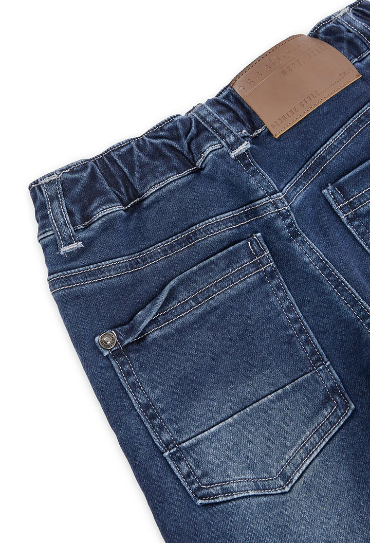 Calças denim elástico para menino