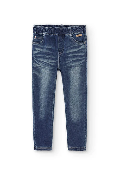 Calças denim elástico para menino