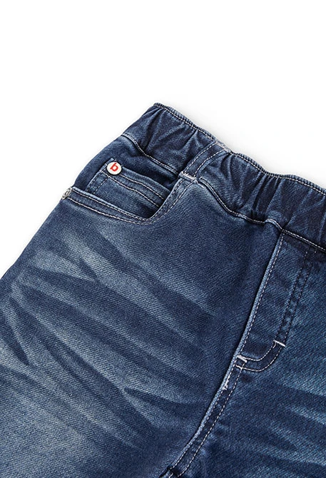 Calças denim elástico para menino