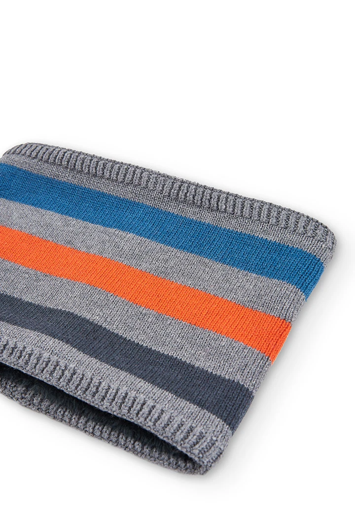 Cache-cou tricot à rayures pour garçon