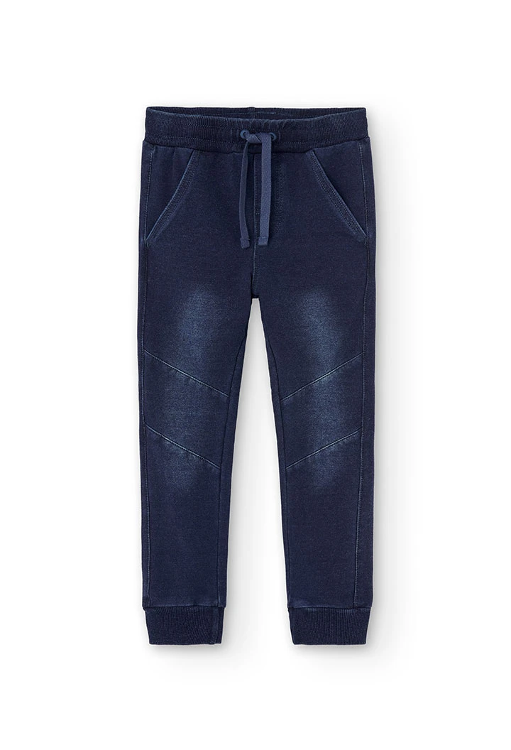 Fleece denim trousers for boy