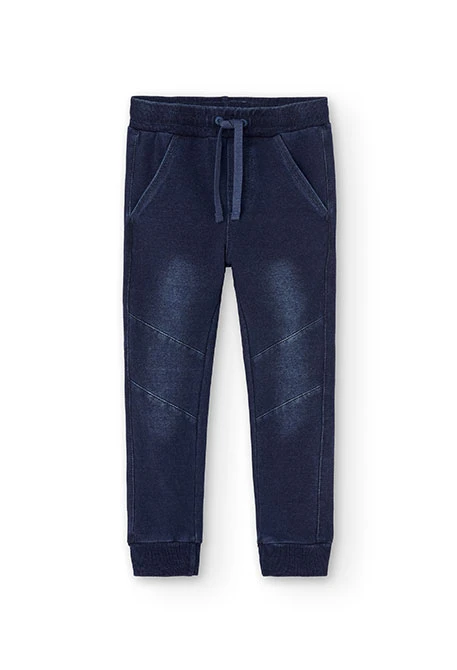 Calças felpa denim para menino