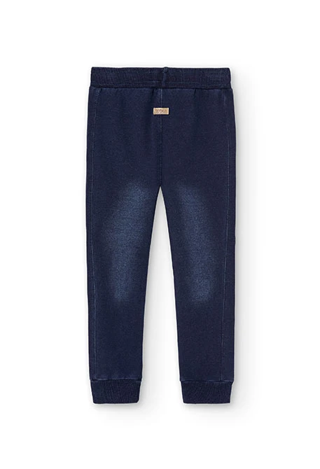 Calças felpa denim para menino