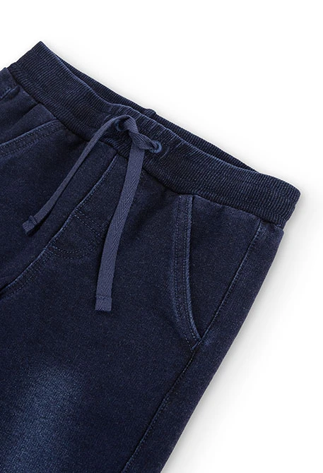 Calças felpa denim para menino