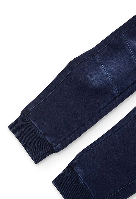 Calças felpa denim para menino