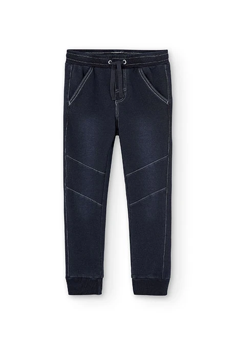 Pantaló pelfa denim de nen blau fosc