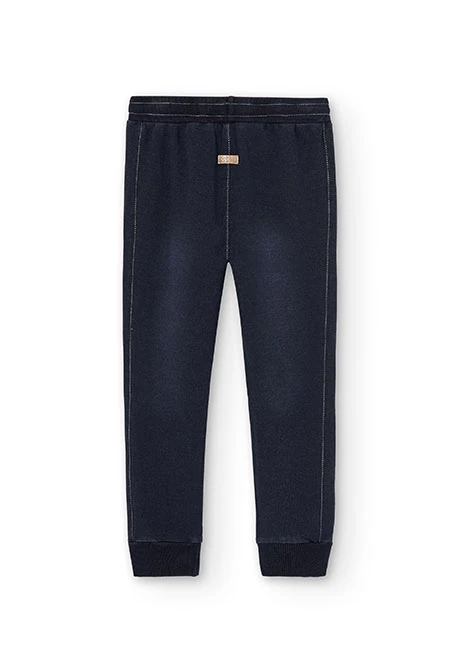 Fleece denim trousers for boy