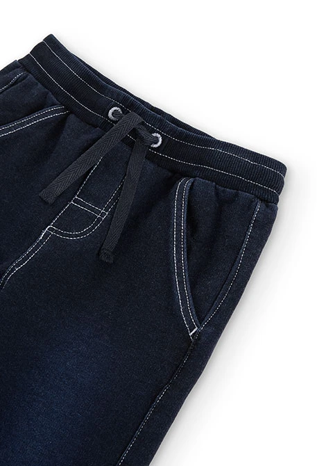 Calças felpa denim para menino