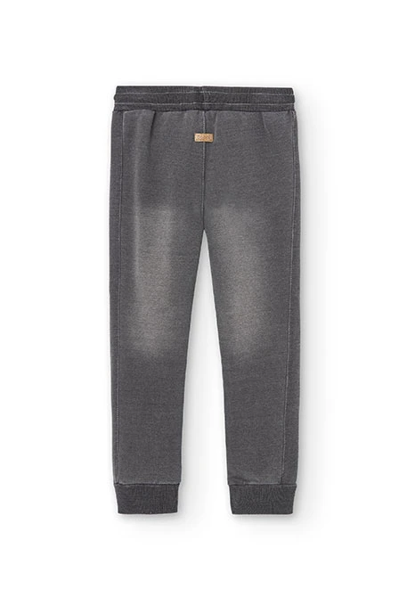 Pantalón felpa denim de niño gris