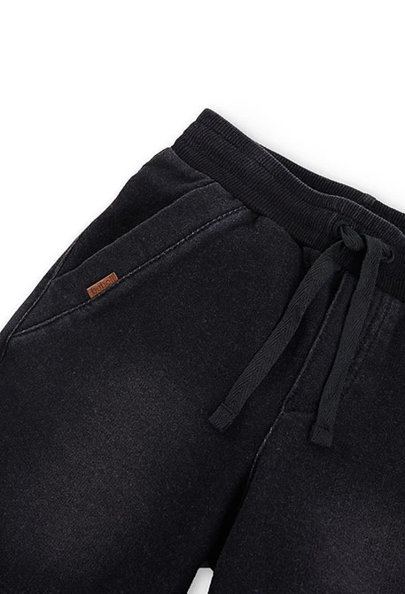 Bermuda felpa denim elástica para menino