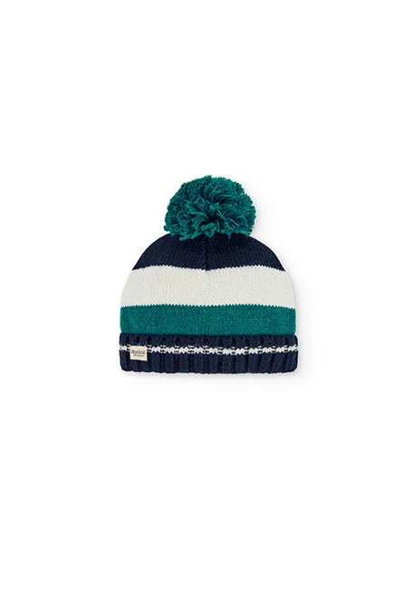 Gorro tricot às riscas unisex