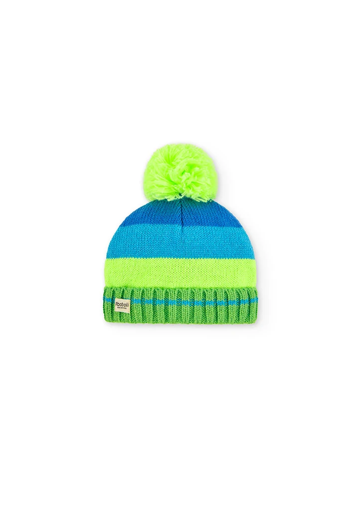 Bonnet tricoté à rayures unisex