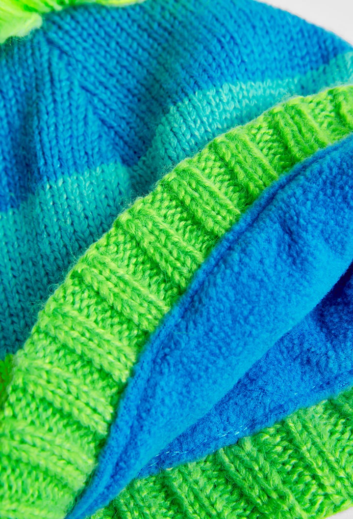 Bonnet tricoté à rayures unisex