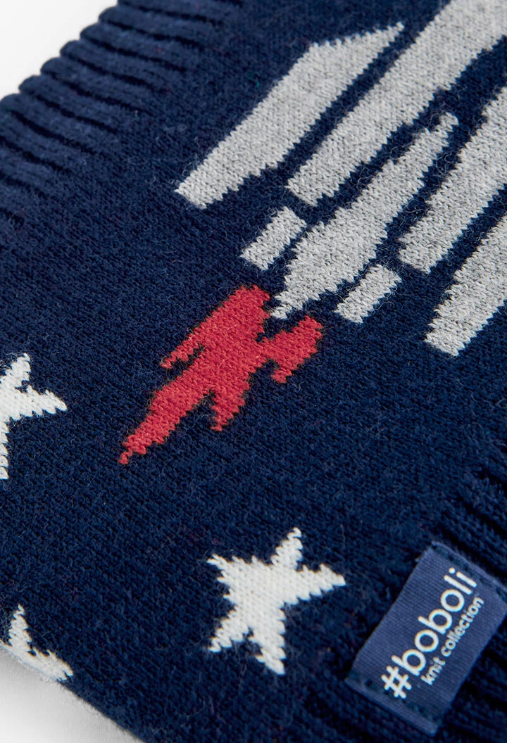 Écharpe en tricot fusées pour garçon