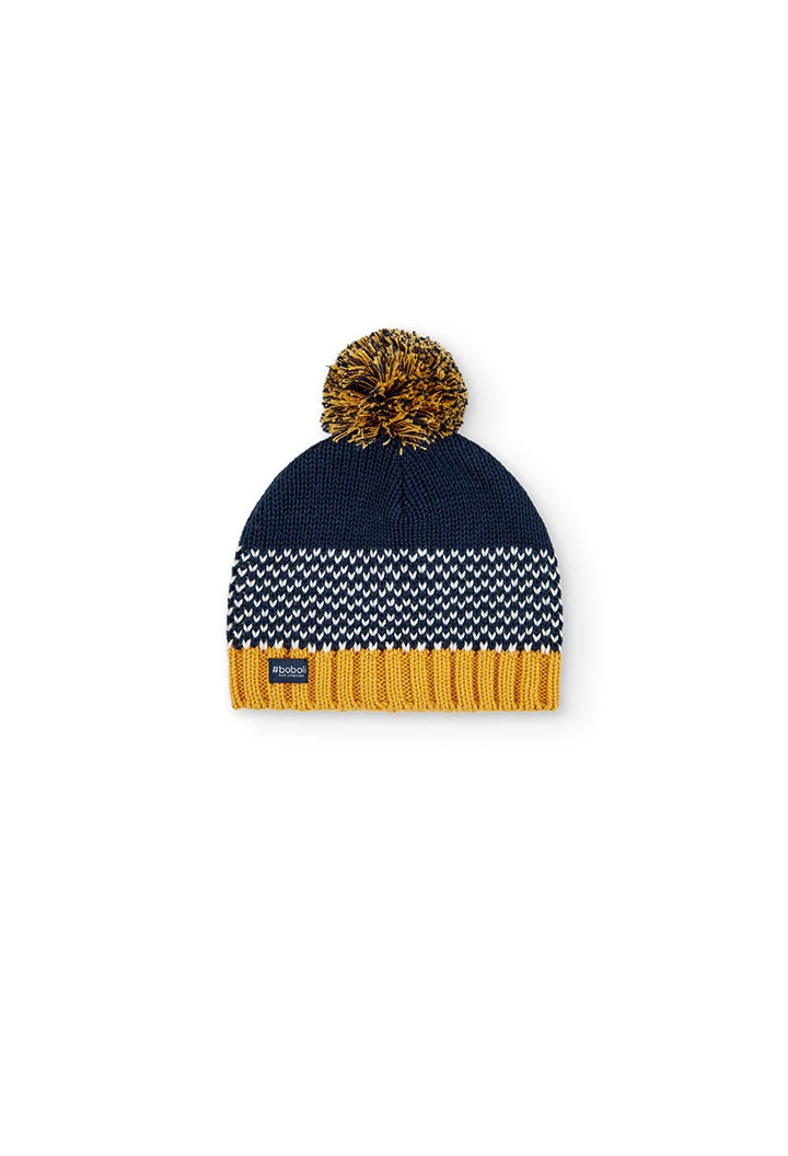 Gorro tricot jacquard para menino