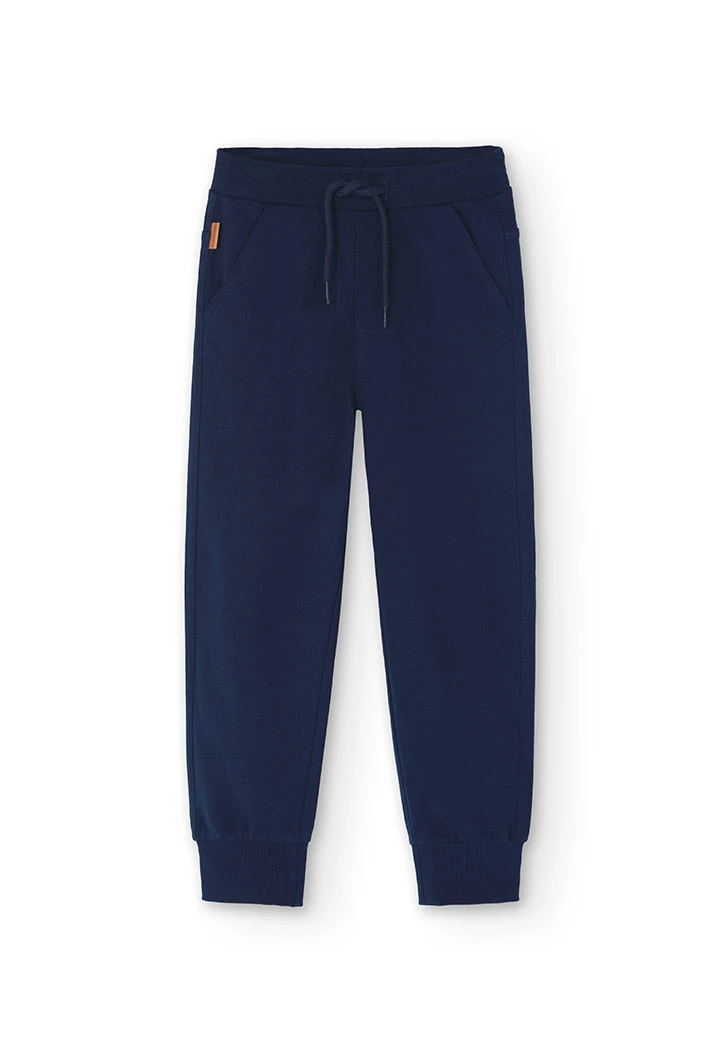 Pantaloni in felpa da bambino in blu marino